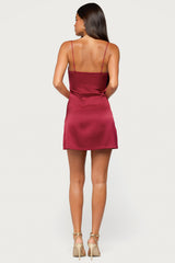 Taira Satin Effect Mini Dress