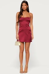 Taira Satin Effect Mini Dress