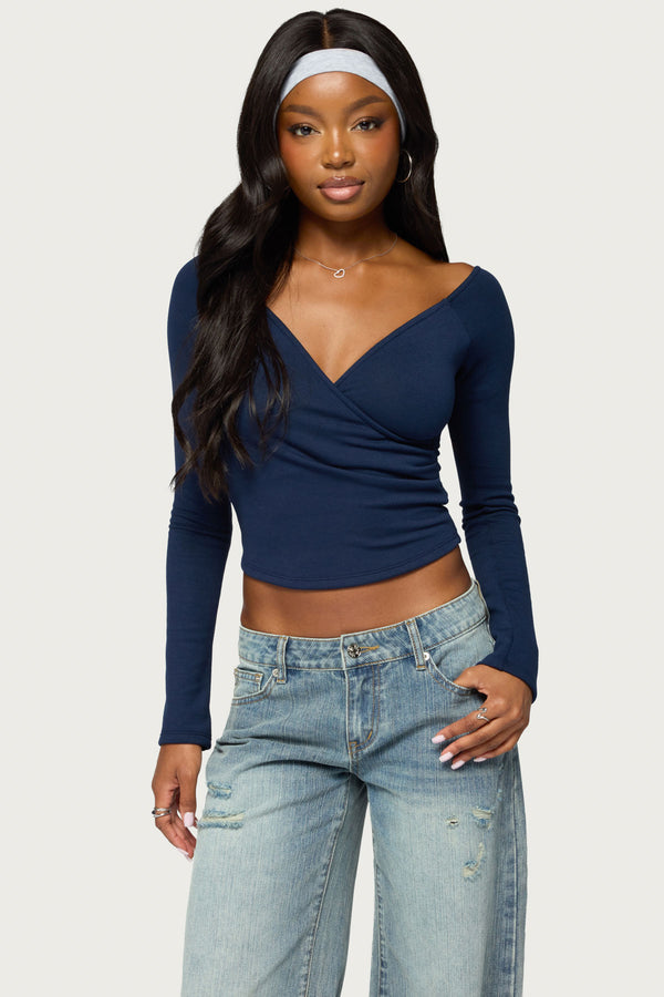 Tacie Long Sleeve Wrap Top view 1