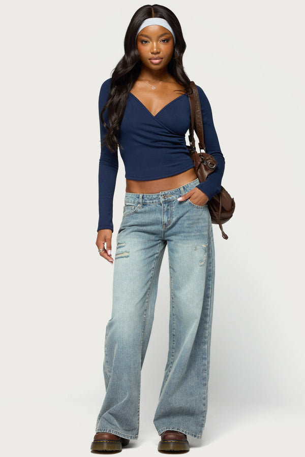 Tacie Long Sleeve Wrap Top view 2