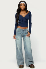 Tacie Long Sleeve Wrap Top