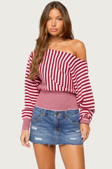 Brida Striped Off Shoulder Sweater