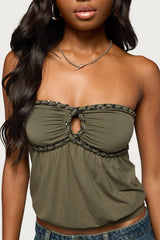Vaela Strapless Chain Bubble Top