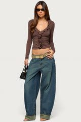 Dania Ruffled Long Sleeve Top