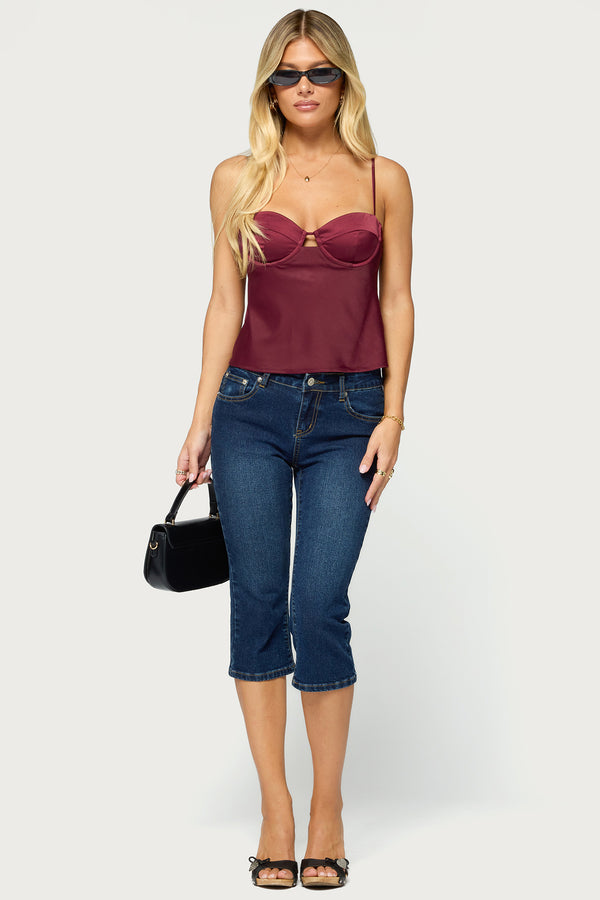 Hessa Satin Effect Cupped Top view 2