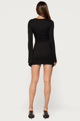 Zeeva Flared Long Sleeve Mini Dress