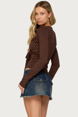 Ilen Polka Dot Wrap Top