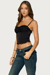 Heba Lacey Satin Effect Corset