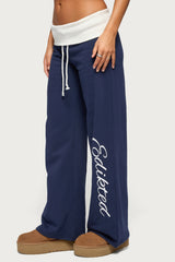 Edikted Contrast Foldover Sweatpants