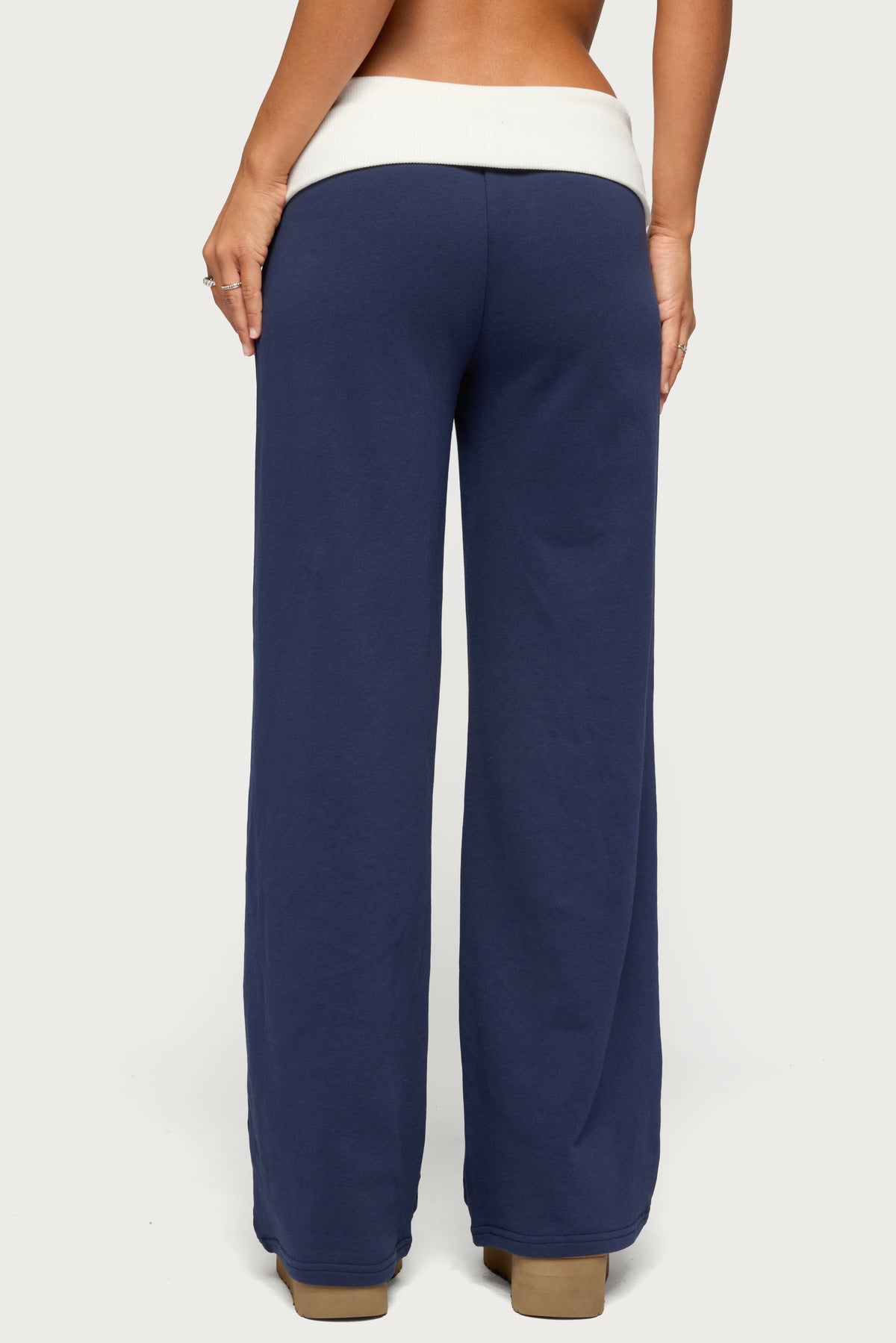Edikted Contrast Foldover Sweatpants