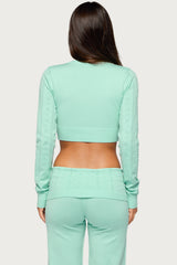 Wanel Cropped Pointelle Cardigan