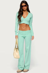 Wanel Cropped Pointelle Cardigan
