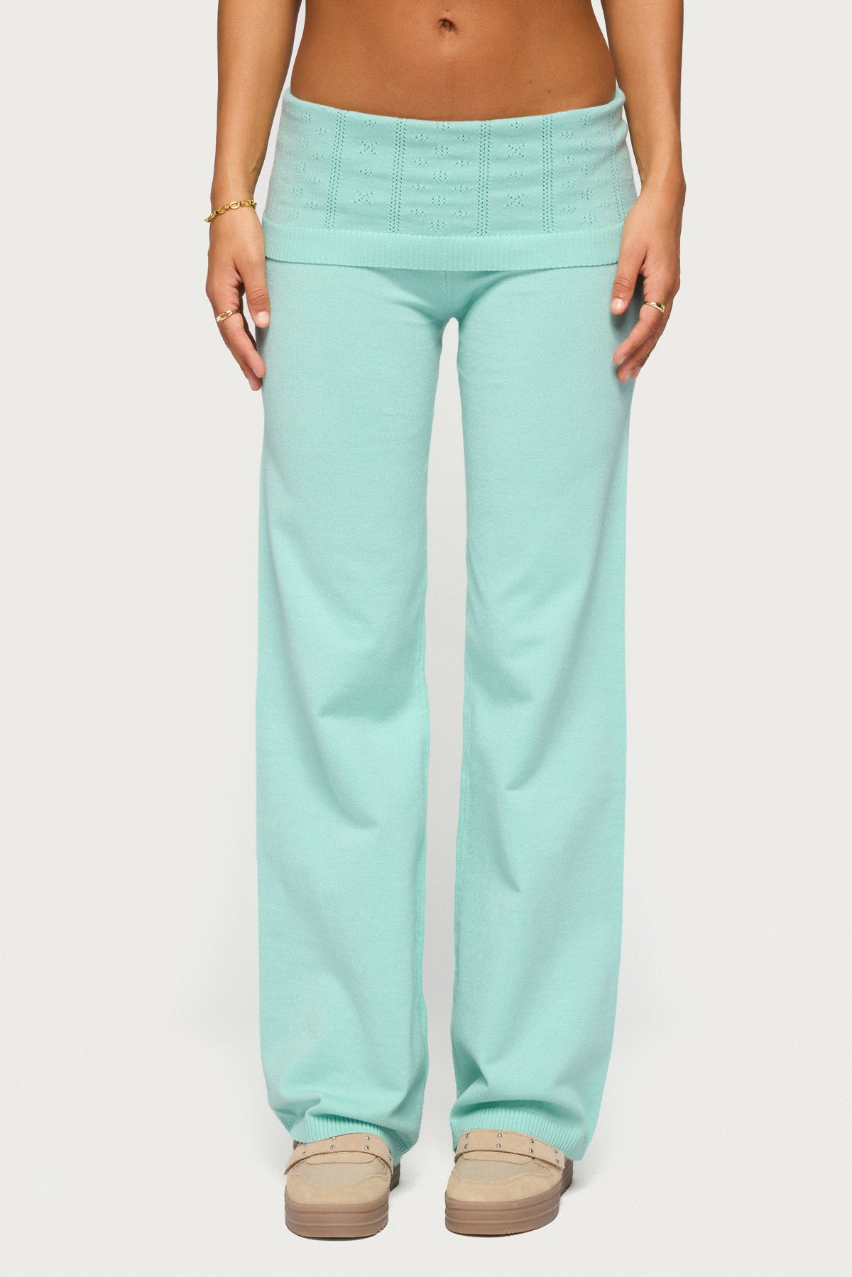 Wanel Pointelle Foldover Pants