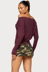 Idie Off Shoulder Long Sleeve Keyhole Top