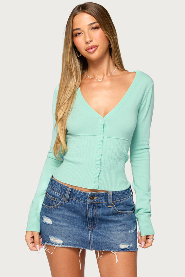 Drue Cable Knit Cardigan view 1