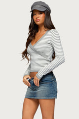 Emmalee Long Sleeve Striped Knit Top