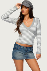 Emmalee Long Sleeve Striped Knit Top
