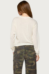 Naely Long Sleeve V Neck Top
