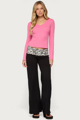 Kylee Zebra Foldover Pants