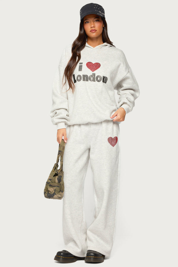 London Obsessed Rhinestone Sweatpants