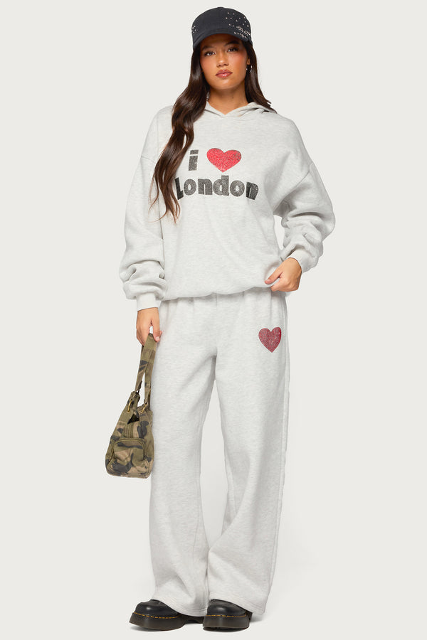 London Obsessed Rhinestone Sweatpants