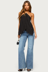 Elni Chain Backless Halter Top