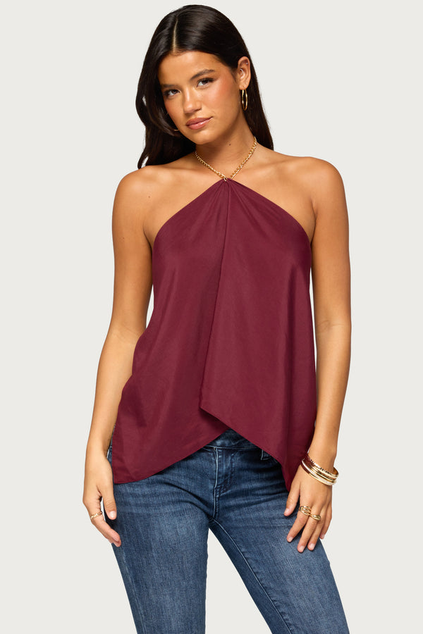 Elni Chain Backless Halter Top view 1