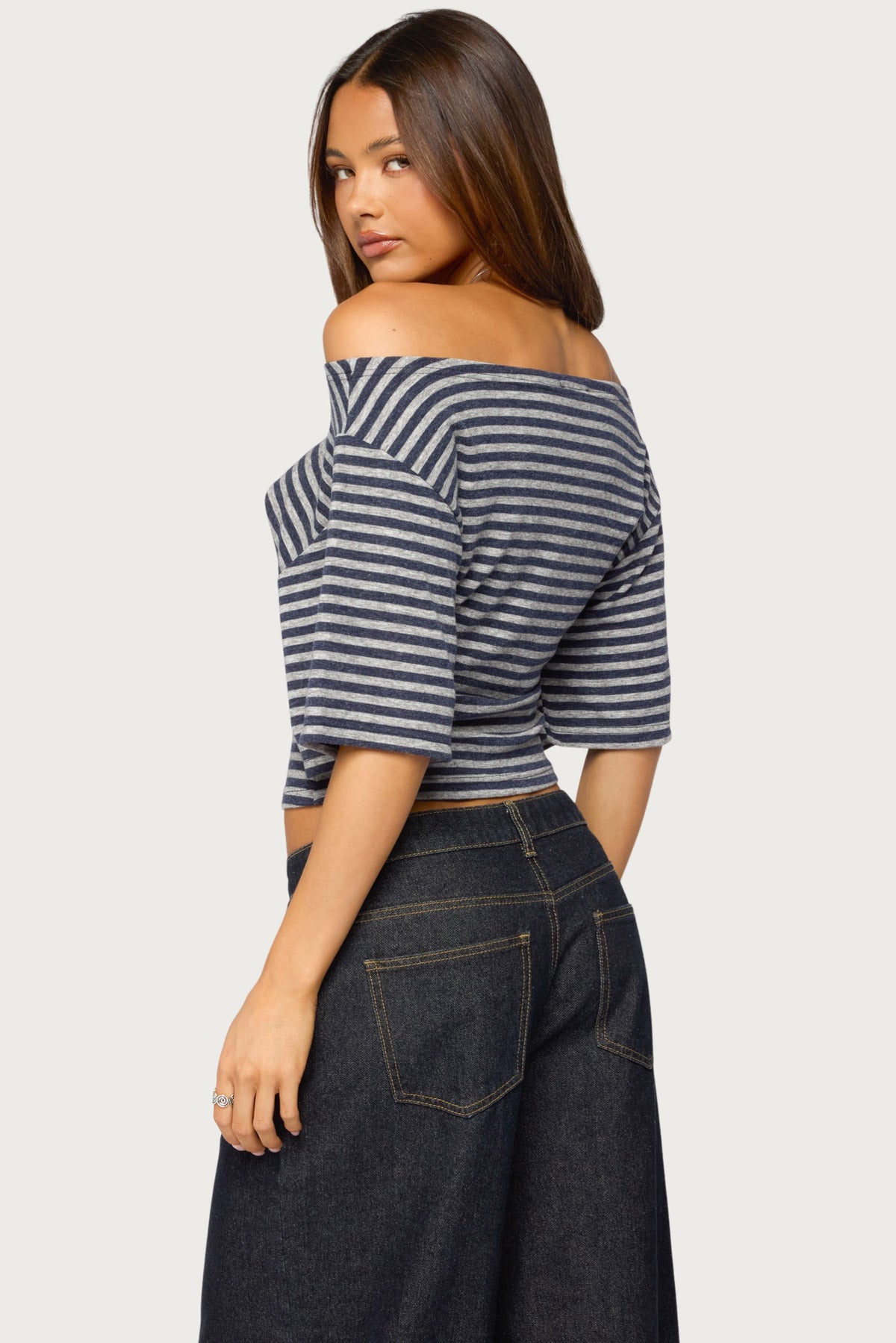 Jadan Striped Off Shoulder Top