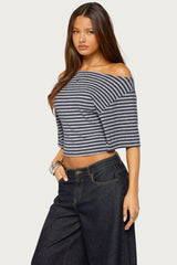 Jadan Striped Off Shoulder Top