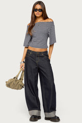 Jadan Striped Off Shoulder Top