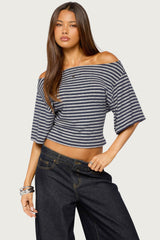 Jadan Striped Off Shoulder Top