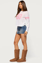 80's Chic Sheer Long Sleeve Top