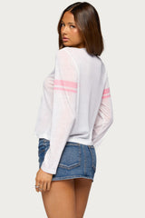 80's Chic Sheer Long Sleeve Top