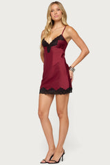 Brisa Lacey Satin Effect Mini Dress