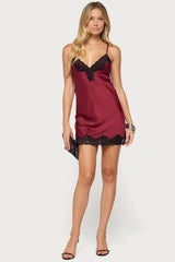 Brisa Lacey Satin Effect Mini Dress