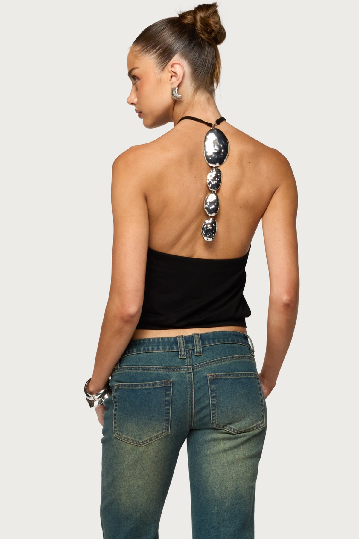Ali Cascasding Metal Pendant Backless Top