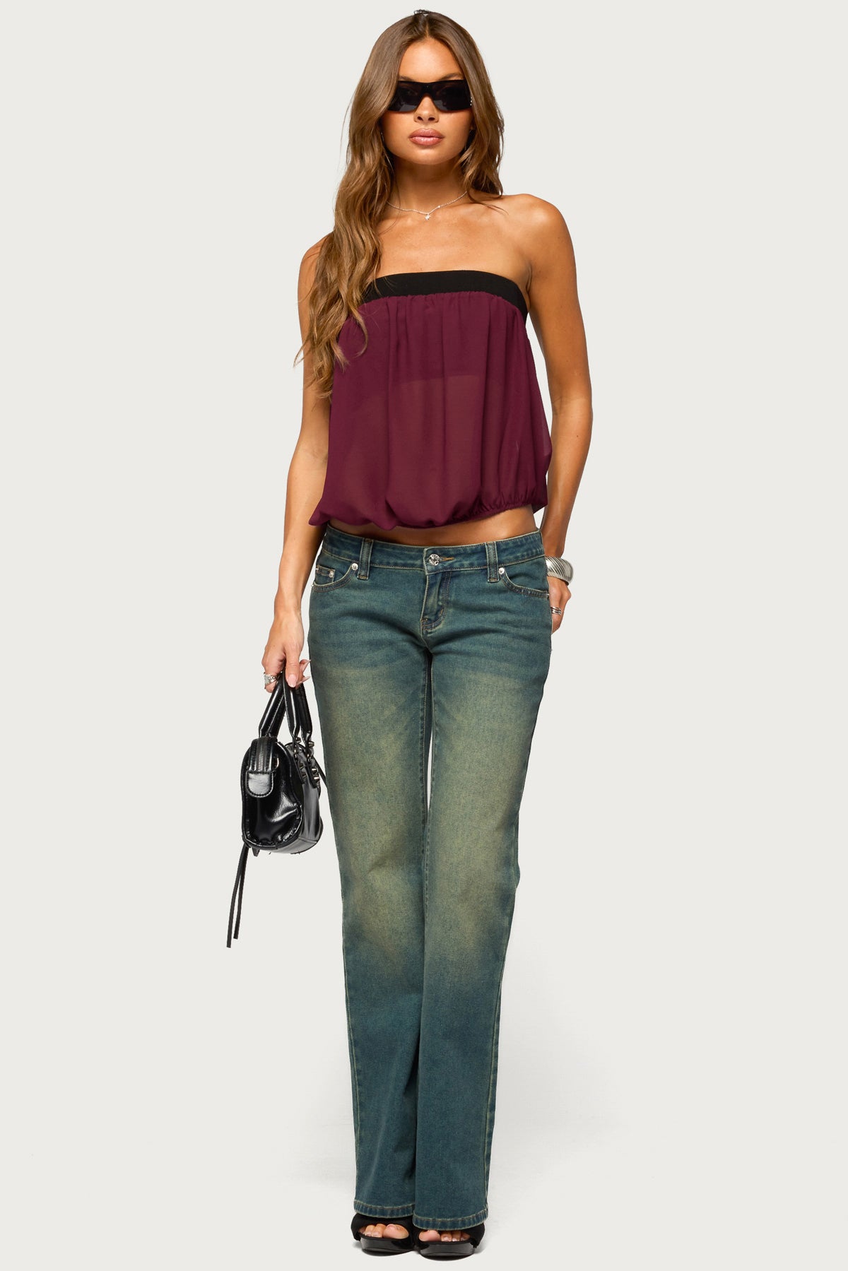 Ulke Chiffon Bubble Strapless Top