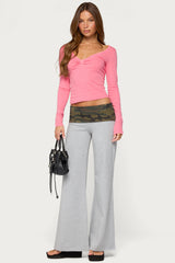 Varla Long Sleeve V Neck Top