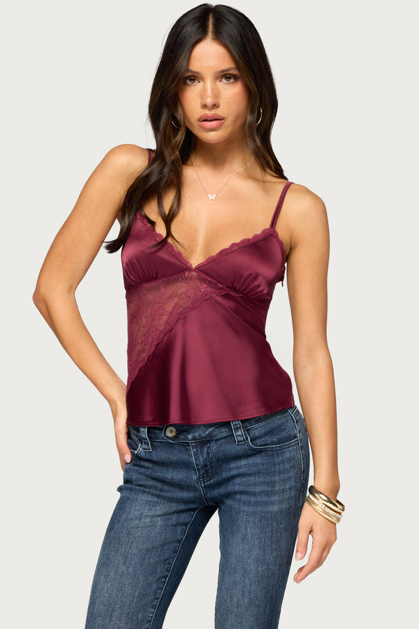 Julliet Lacey Satin Effect Top view 1
