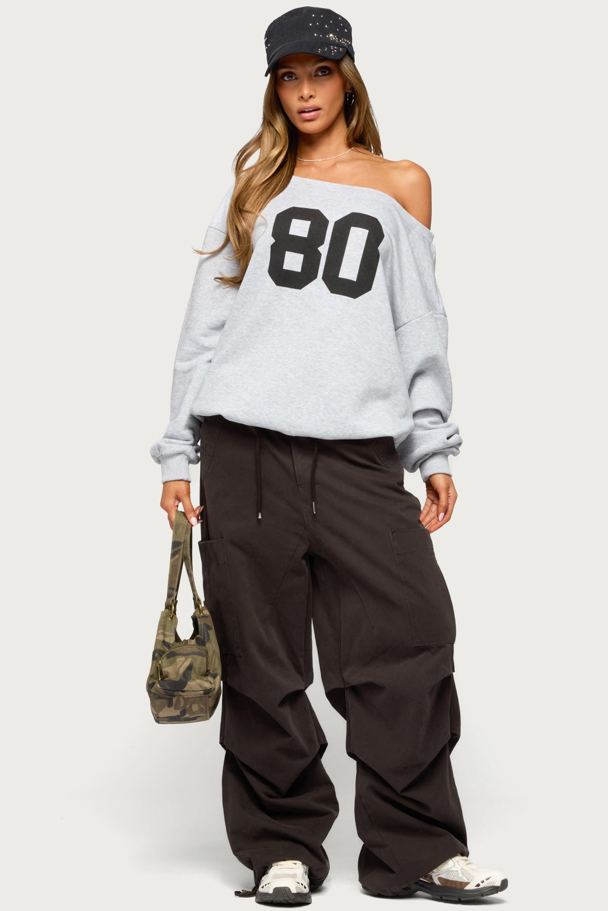 80 Girl Off Shoulder Sweatshirt