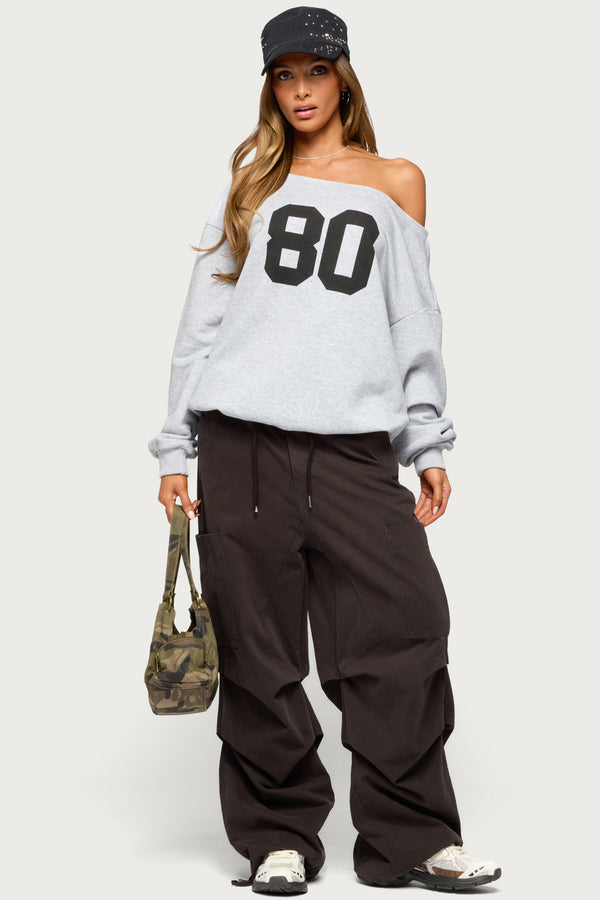 80 Girl Off Shoulder Sweatshirt