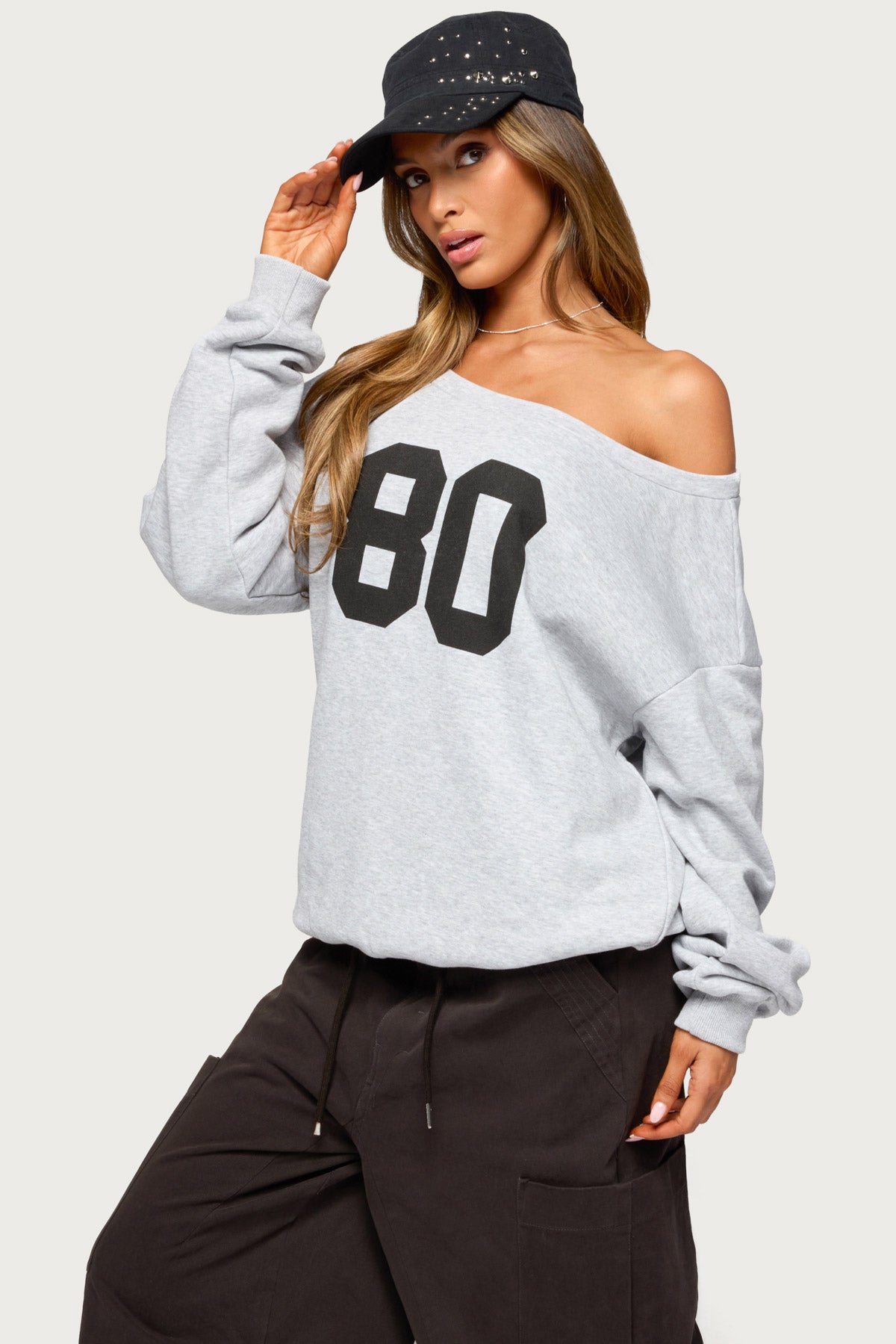 80 Girl Off Shoulder Sweatshirt