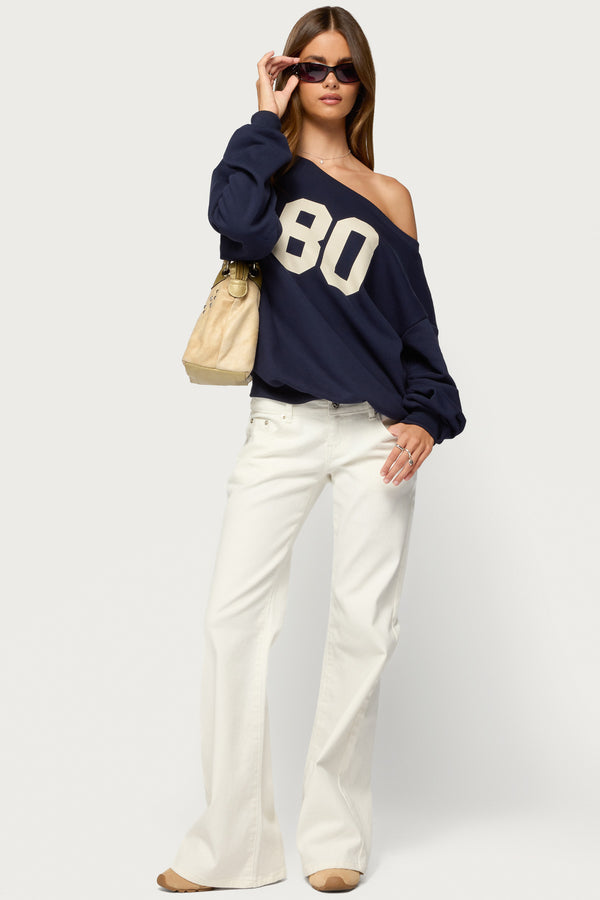 80 Girl Off Shoulder Sweatshirt view 2
