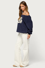 80 Girl Off Shoulder Sweatshirt