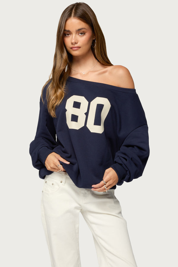 80 Girl Off Shoulder Sweatshirt view 1