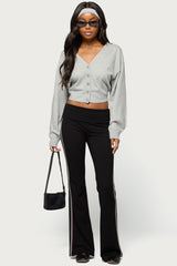 Jiara Balloon Sleeve V Neck Cardigan