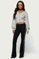 Jiara Balloon Sleeve V Neck Cardigan