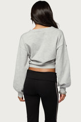 Jiara Balloon Sleeve V Neck Cardigan
