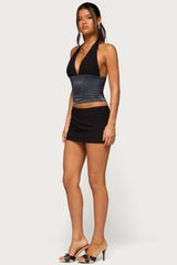 Adyson Faux Leather Halter Top