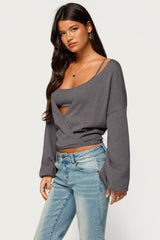 Kyree Two Pice Knit Overlap Top